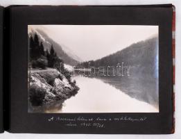 1935 Ausztria, Eisenerz-től Hallstadtig, fotóalbum eredeti fényképekkel, 46 db beragasztott, 15x23 c...