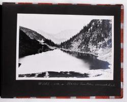 1935 Ausztria, Eisenerz-től Hallstadtig, fotóalbum eredeti fényképekkel, 46 db beragasztott, 15x23 c...