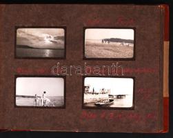 cca 1923-1925 Családi fotóalbum, 95 db jó minőségű fényképpel, feliratozva, albumból kivehető fotók, 4x6 cm.