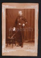 1914 Csendőr, régi, keméynhátú fénykép, feliratozva, 19x13 cm.
