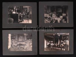 cca 1900-1920 Régi, keményhátú fényképek egy kúria berendezéséről, a képek feliratozva, de a helyszín nem azonosított, képméret 8x11 cm, karton 12x16 cm.