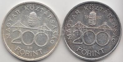 1992. 200Ft Ag "MNB" (2x) T:2 Adamo F13