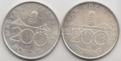 1994. 200Ft Ag "Deák" (2x) T:2 Adamo F13.1