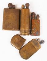 Réz, többek között töltényhüvelyből készült öngyújtók, 4 db
