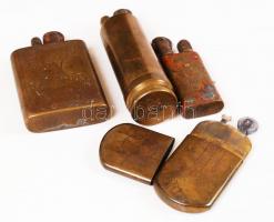 Réz, többek között töltényhüvelyből készült öngyújtók, 4 db