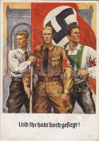 1938 Nemzetiszocialista díjjegyes propagandalap "München Hauptstadt der Bewegung"