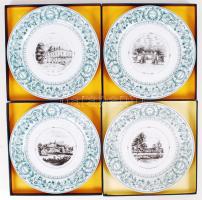 Bernardaud Limoges dísztányérok, jelzettek, matricások, hibátlanok, díszdobozban, d:21 cm összesen: 4 db