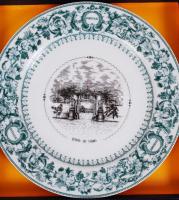 Bernardaud Limoges dísztányérok, jelzettek, matricások, hibátlanok, díszdobozban, d:21 cm összesen: ...