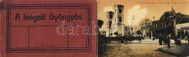 A leégett Gyöngyös nem komplett képeslapfüzet 8 lappal