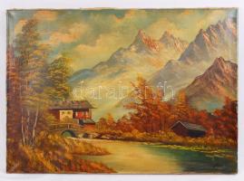 Zuckermann jelzéssel: Ősz a tónál. Olaj, vászon, jelzett, 70x50 cm.