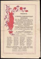1914 Szecessziós meghívó a Békési Ipartestület táncmulatságára. Hajtott. Postán elküldve / 1914 Art nouveau invitation card