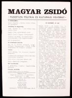 1987 Magyar zsidó - független politikai  és kulturális folyóirat (szamizdat) induló száma