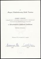 1970 Felszabadulási Jubileumi Emlékérem adományozó okirat Losonczi Pál saját kezű aláírásával