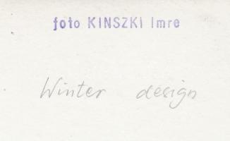 1930-1935 Kinszki Imre (1901-1945): "Winter design". Vintage fotó, hátoldalán szerzői pecs...