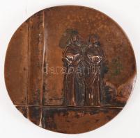 Janzer Frigyes (1939-): Tétény promontor művészeti napok. Bronz plakett, d:8,5 cm