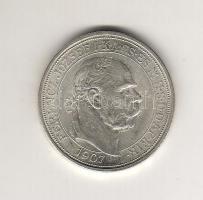 1907. 5K fém "Jubileum" hamis, összehasonlításra T:1