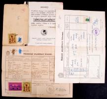 cca 1910-1945 Vegyes irat tétel, benne egyetemi leckekönyv, kazánfűtő bizonyítvány