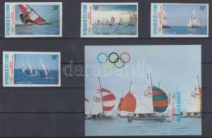 Years before the Olympic: sailing imperforated set + imperforated block, Olimpia előtti év: vitorlázás vágott sor + vágott blokk