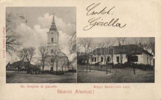 Alberti, Evangélikus templom, piactér, Singer Sándor kereskedése