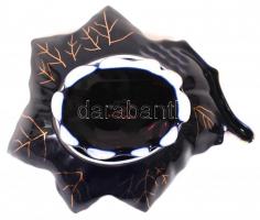 ZinYe kínai leveles kínáló, kézzel festett, jelzett, hibátlan, m:17 cm, d:30 cm