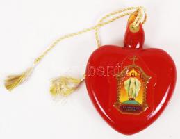 1938 Eucharisztikus emléktárgy. Széthajtható festett fa szív benne Szent István portréjával. Eredeti...