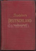 Baedeker, Karl: Deutschland in einem Bande. Handbuch für Reisende. Mit 19 Karten und 64 Plänen. Leipzig, 1906, Verlag von Karl Baedeker. Kiadói egészvászon kötés, térképmellékletekkel, festett lapszélekkel, jó állapotban.