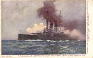 SMS Erzherzog Franz Ferdinand, s: Alex Kircher (small tear)