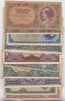 1945-1946. 11db vegyes pengő bankjegy T:vegyes