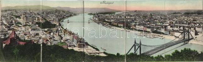 Budapest, 5 részes panorámalap / panoramacard (b)