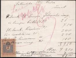 1905 Bp. VI. Salzer Salamon porcelánbolt litho reklámos számla (hajtott)