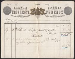cca 1880 Érczhegyi könyvkötő reklámos számla
