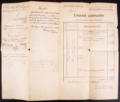 1905 Csendőr menetlevél és utazási számadás Esztergom - Nagykovácsi