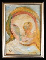 TM jelzéssel: Fej. Olaj, karton, üvegezett keretben, 29×21 cm