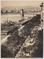 cca 1930 A pesti Duna korzó, hátoldalán felirattal, 23x17 cm.