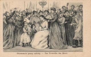 Das Bewerfen der Braut. / Jewish wedding