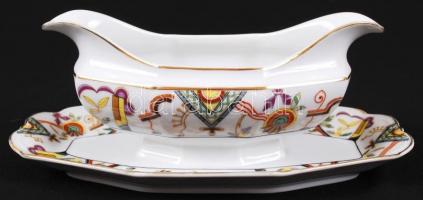 cca 1930 Epiag tálaló készlet leveses tál, két húsos tál, egy szószos geometrikus mintákkal / Egiag ...