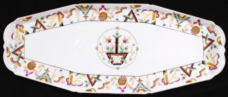 cca 1930 Epiag tálaló készlet leveses tál, két húsos tál, egy szószos geometrikus mintákkal / Egiag ...