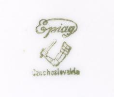 cca 1930 Epiag tálaló készlet leveses tál, két húsos tál, egy szószos geometrikus mintákkal / Egiag ...