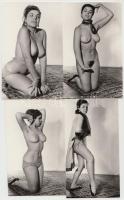 cca 1960-1970 Próbafelvétel, 4 db finoman erotikus fotó / erotic photos, 8x13 cm.