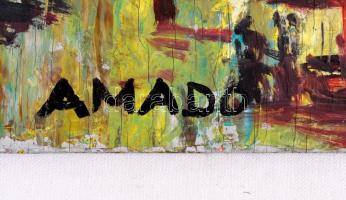 Amado jelzéssel: Diadalív. Olaj, falemez, lepattogzott, 31×41 cm