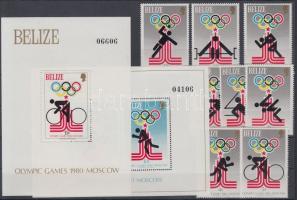 1979 Nyári olimpia, Moszkva sor Mi 432-439 + blokkpár 10-11 