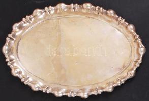 Ezüst (Ag.) hólyagos tálca, apró hibákkal, jelzett, nettó:533 g, 44×29 cm / Silver tray