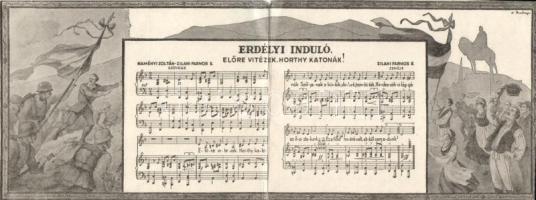 Erdélyi induló / music, soldiers, folding card, irredenta (Rb)