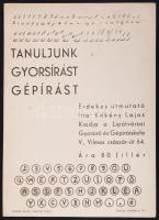 Kökény Lajos: Tanuljunk gyorsírást, gépírást című kiadványának szórólapja és plakátja