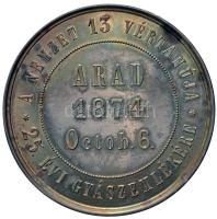 Arad 1874. Történelmi Ag+Zn emlékérem pár az aradi vértanúk kivégzésének 25. évi gyászemlékére (12.0...