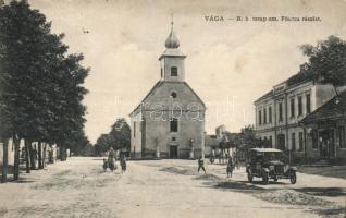 Vága, Római katolikus templom, Fő utca, Szövetkezet / church, main street, automobile, cooperative (EK)