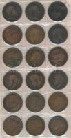Nagy-Britannia 1896-1938. 1p Br (18x) klf évszám T:2-,3
Great Britain 1834. 1 penny (18x) different ...