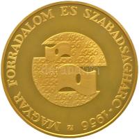 2006. 100.000ft Au "Az 1956-os magyar forradalom és szabadságharc 50. évfordulója" (20.946g/0.986/38.61mm) dísztokban tanúsítvánnyal T:PP Csak 5000db! Hungary 2006. 100.000 Forint "50th Anniversary of the 1956 Hungarian Revolution and War of Independence" (20.946g/0.986/38.61mm) in case with certificate C:PP Only 5000 examples!