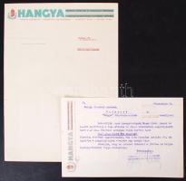 1940 Bp., HANGYA szövetkezet által kiállított igazolás pótlék kifizetéséről fejléces papíron, 1 db fejléces levélpapír.