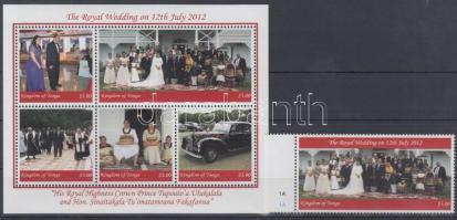 Királyi esküvő ívszéli bélyeg + kisív, Royal wedding corner stamp+mini sheet